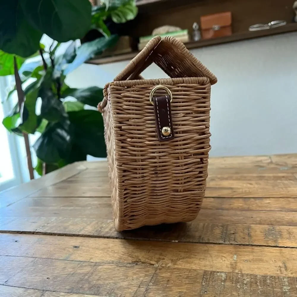 Half Moon Rattan Wicker Bag 9